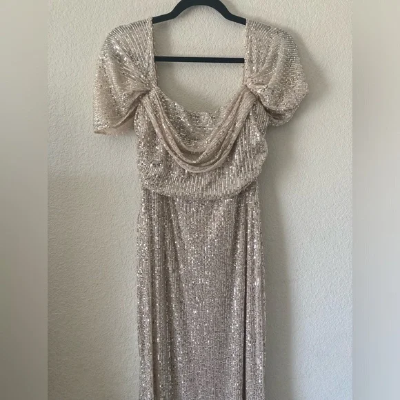 Hello Molly Daphne Maxi Sequin Dress in Beige - Picture 4 of 8